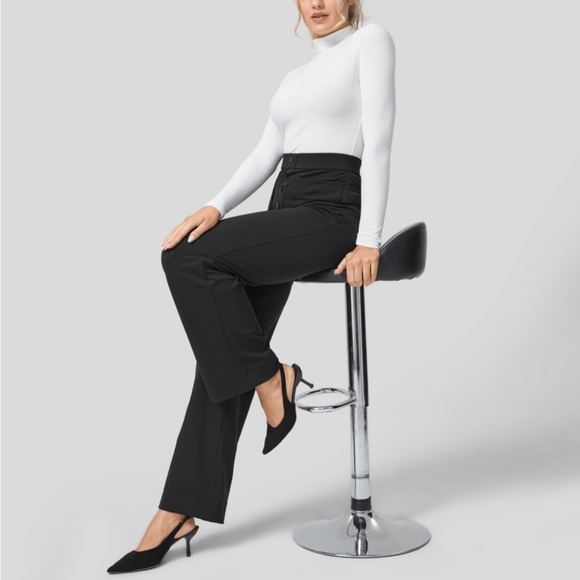 Halara High Waisted Button Multiple Pockets Straight Leg Casual Pants - Picture 8 of 12